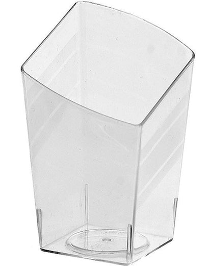 Mini 65ml Clear Plastic Slanted Tumblers Pack of 10
