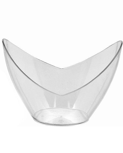Clear 74ml Mini Plastic Oval Dishes Pack of 10