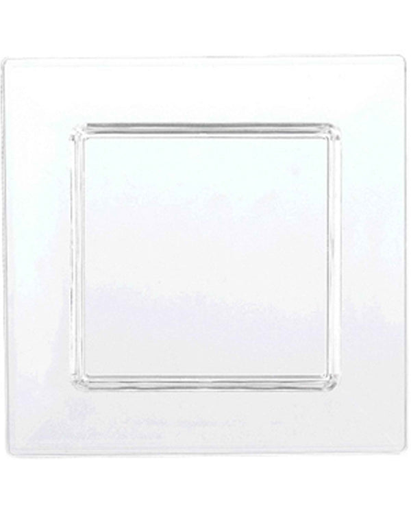 Mini 8cm Clear Plastic Square Plates Pack of 10