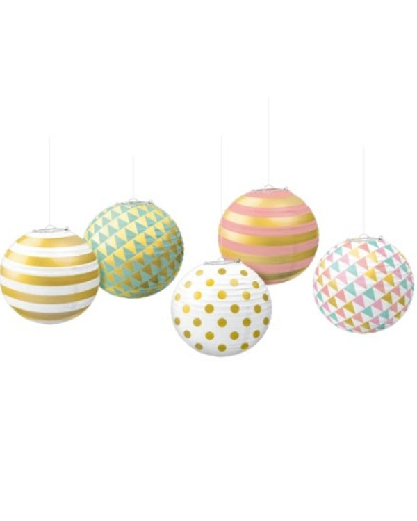 Mini Pastel Paper Lanterns Pack of 5