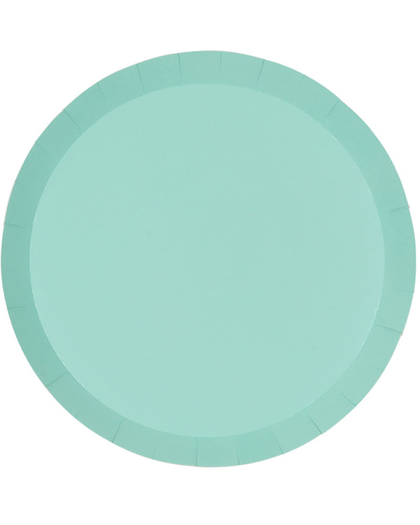 Mint Green 27cm Round Paper Banquet Plates Pack of 10