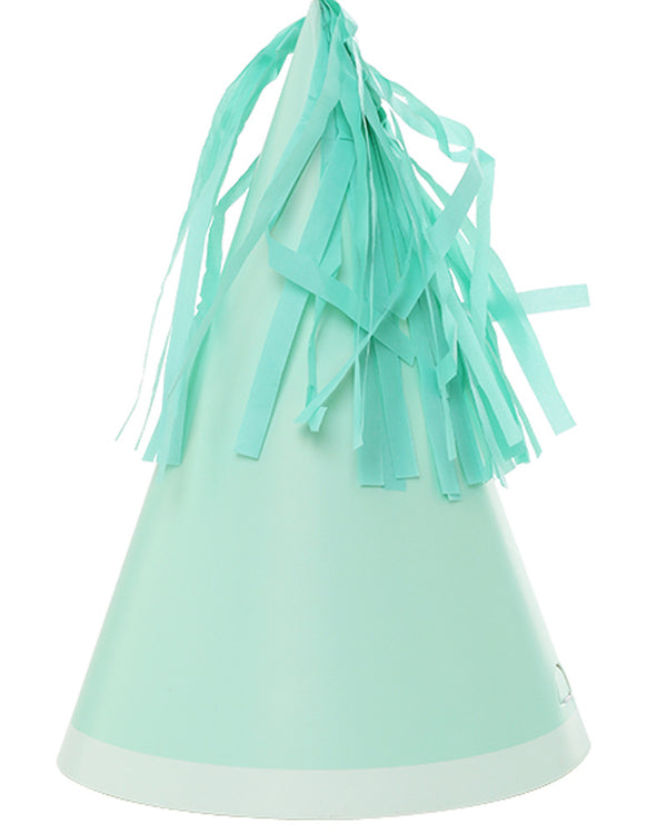 Mint Green Party Hat with Tassel Topper Pack of 10