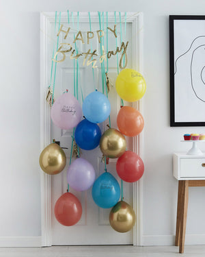 Mix It Up Brights Foiled Happy Birthday Balloon Door Kit