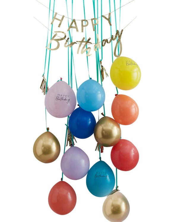 Mix It Up Brights Foiled Happy Birthday Balloon Door Kit