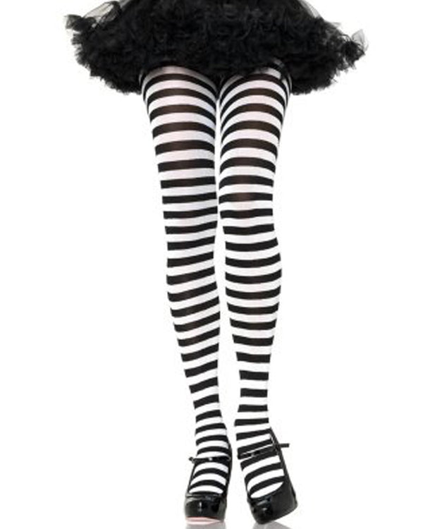 Black and White Striped Tights