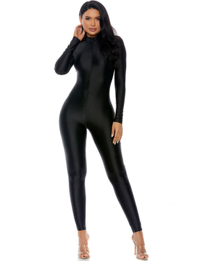 Mock Neck Black Jumpsuit Womens Costume