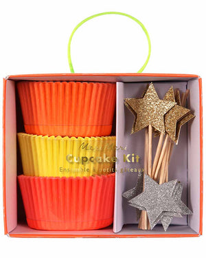 Neon and Star Cupcake Kit