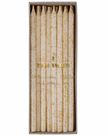 Gold Glitter Candles Pack of 24