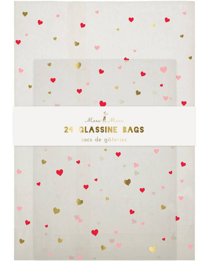 Meri Meri Hearts Glassine Treat Bags Pack of 24