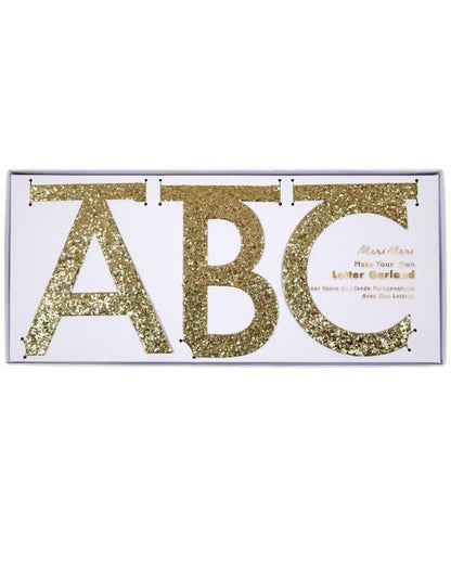 Gold Glitter Letter Garland Kit