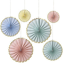 Christmas Pastel Pinwheel Decorations Pack of 6