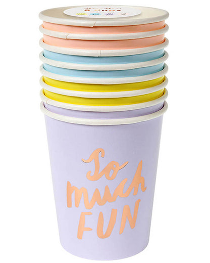 Typographic 250ml Party Cups 8 Pack