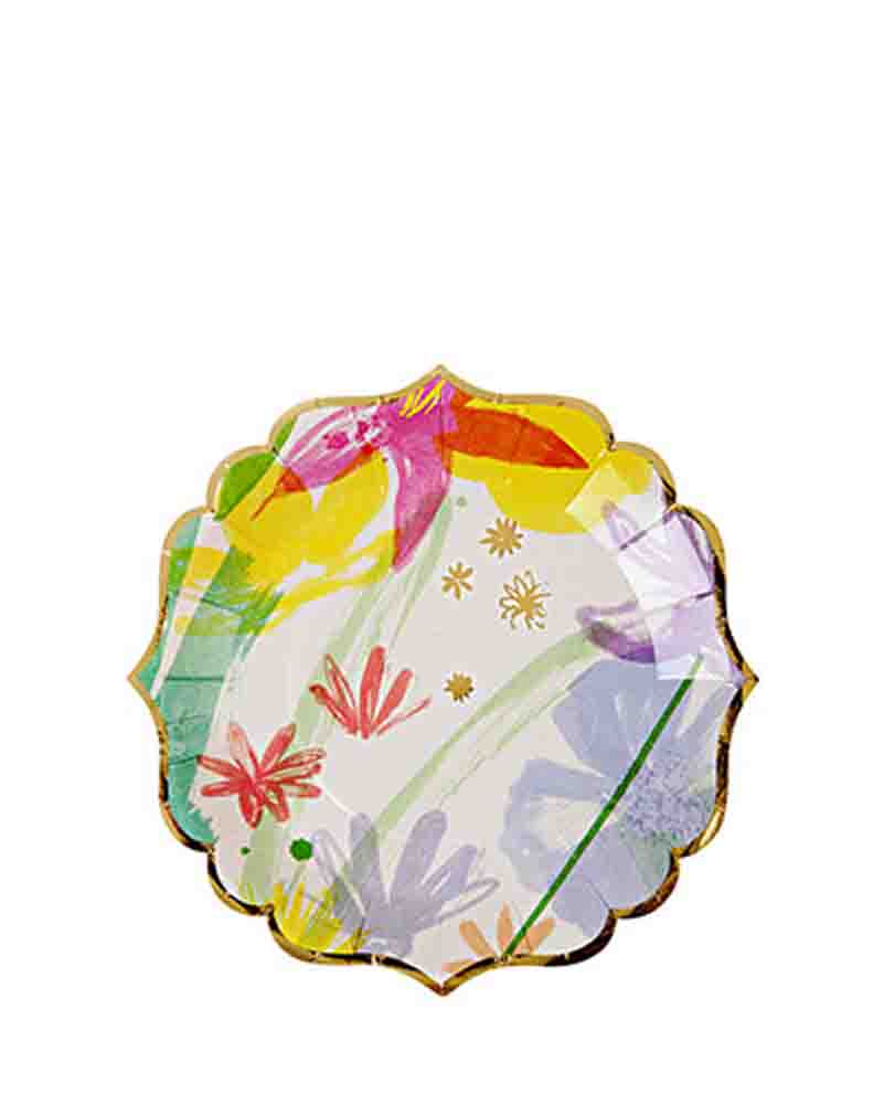 Meri Meri Painted Flower Canape Plates Pack of 8