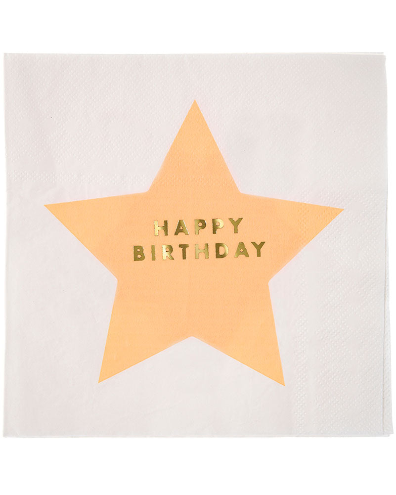 Jazzy Star Happy Birthday Dinner Napkins Pack of 16