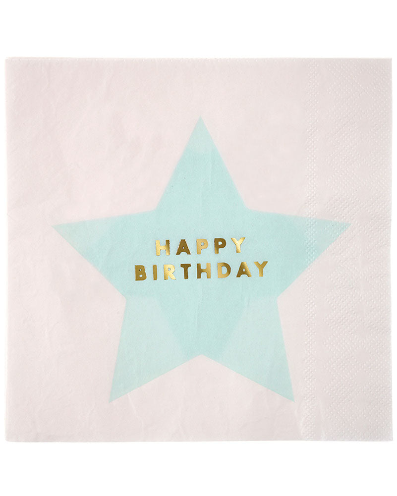 Jazzy Star Happy Birthday Dinner Napkins Pack of 16