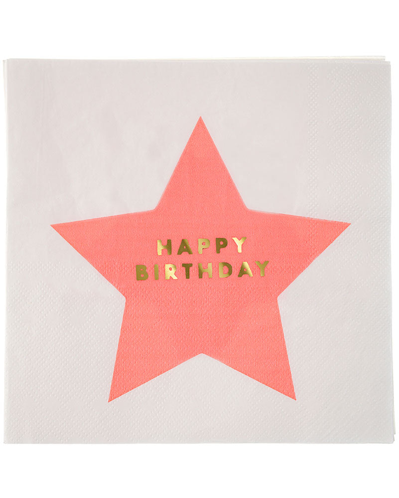 Jazzy Star Happy Birthday Dinner Napkins Pack of 16