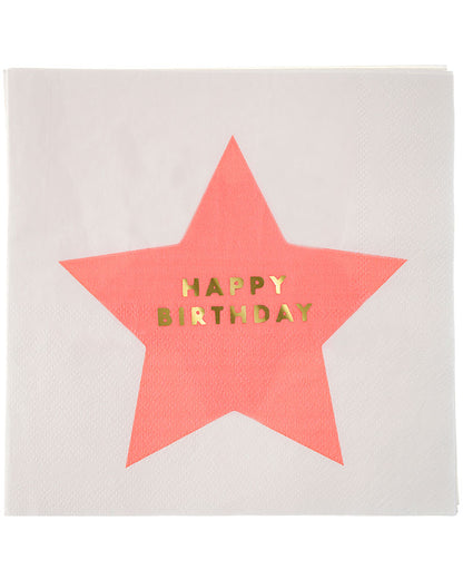 Jazzy Star Happy Birthday Dinner Napkins Pack of 16