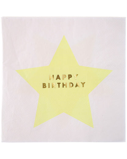Jazzy Star Happy Birthday Dinner Napkins Pack of 16