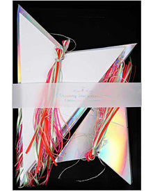 Christmas Iridescent Star Hanging Decorations Pack of 3