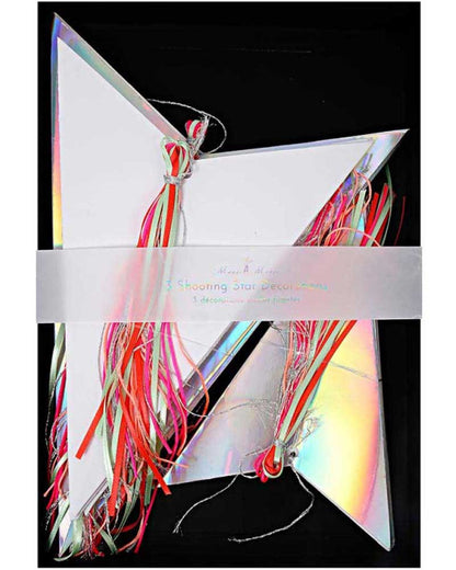 Christmas Iridescent Star Hanging Decorations Pack of 3