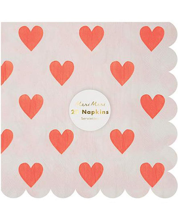 Meri Meri Heart Lunch Napkins Pack of 20
