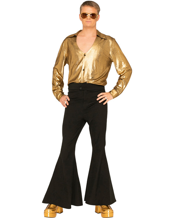 70s Mr Disco Golden Plus Size Mens Shirt