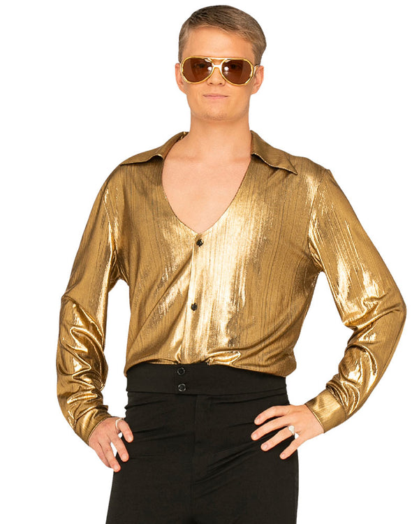 70s Mr Disco Golden Mens Shirt