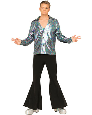 70s Mr Disco Holographic Plus Size Mens Shirt