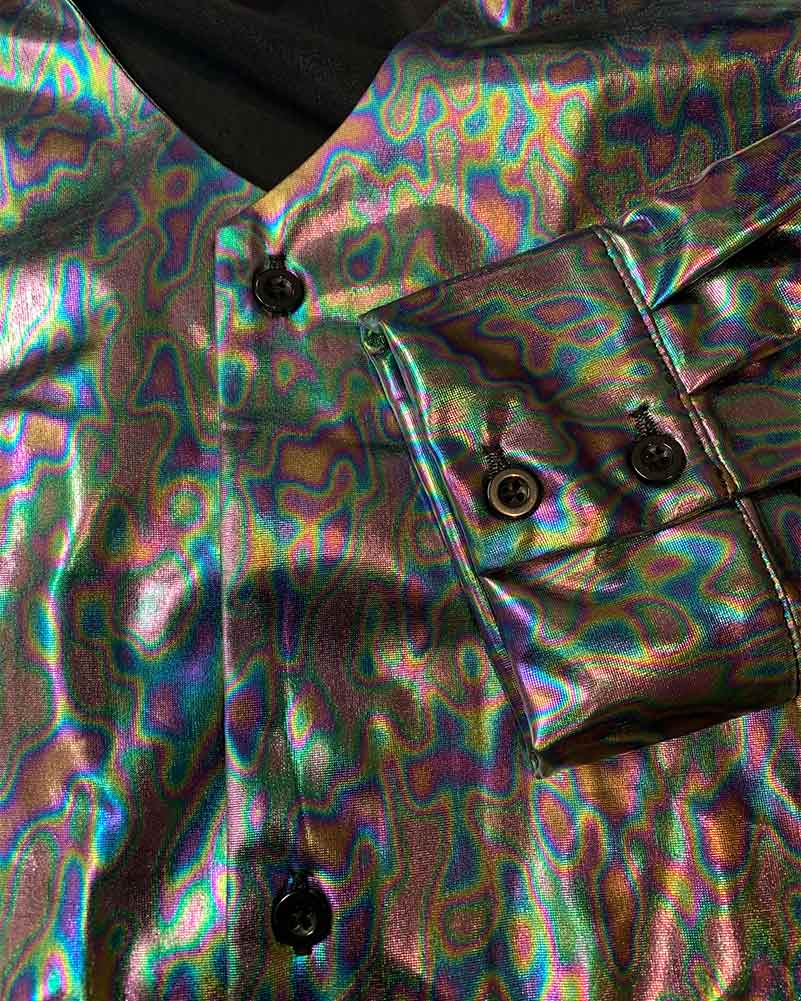 70s Mr Disco Holographic Plus Size Mens Shirt