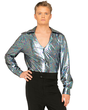 70s Mr Disco Holographic Mens Shirt