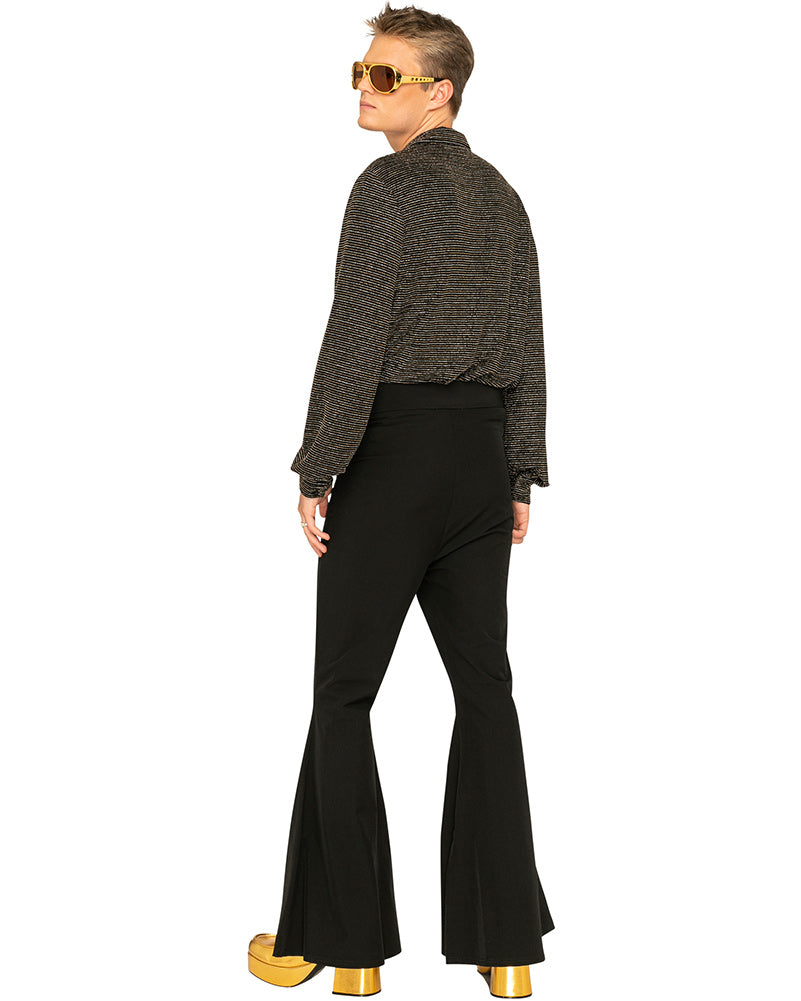 70s Mr Disco Black Shimmer Plus Size Mens Shirt