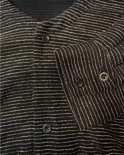 70s Mr Disco Black Shimmer Plus Size Mens Shirt