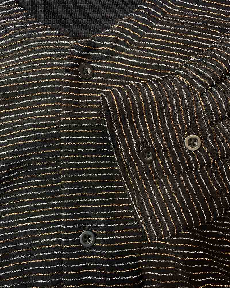 70s Mr Disco Black Shimmer Mens Shirt