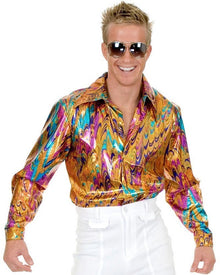 70s Multi Colour Glitter Mens Shirt