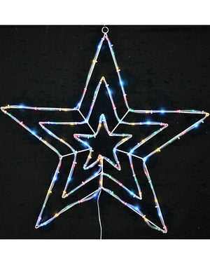Christmas Solar Multi-Coloured Flashing 3-In-1 Star Tubelight 70cm