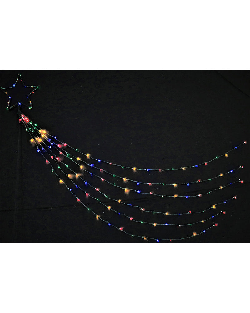 Multi-Coloured Solar LED Waterfall Star 2.1m