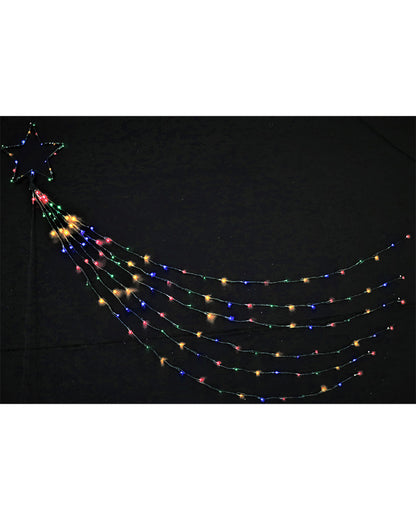 Multi-Coloured Solar LED Waterfall Star 2.1m
