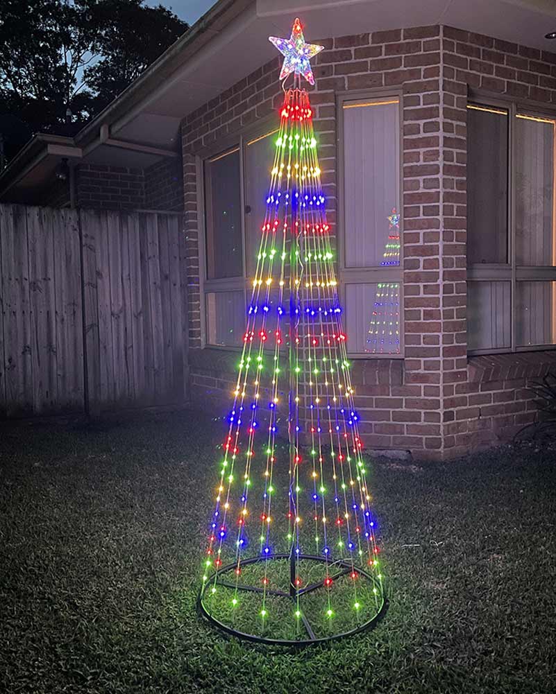 Multi-Coloured Strand Tree Christmas LED Flexi Wire 2.1m