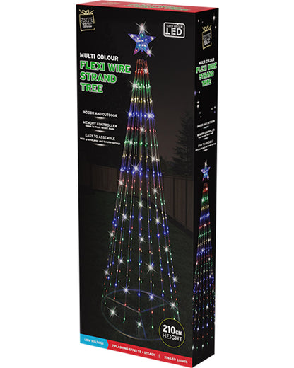 Multi-Coloured Strand Tree Christmas LED Flexi Wire 2.1m