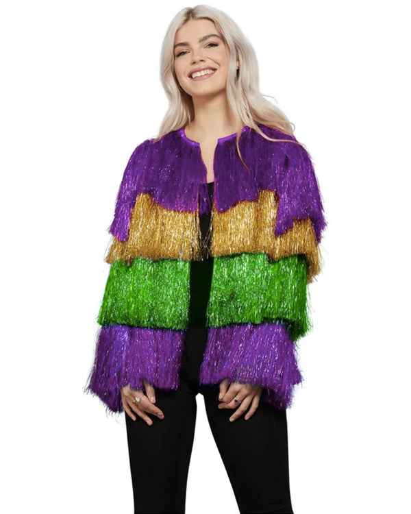 70s Multi Coloured Tinsel Festival Womens Jacket