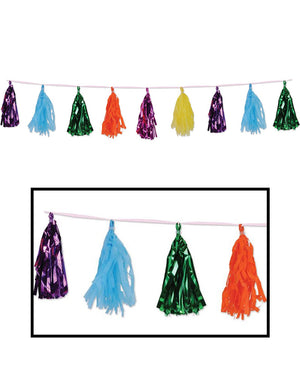 Multicoloured Metallic Foil Tassel Garland Kit 2.5m