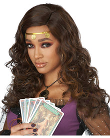Mystified Curly Long Brown Halloween Wig