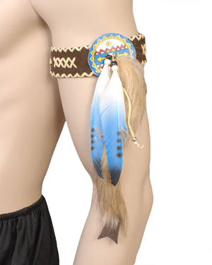 Tribal Feather Blue Armband Set