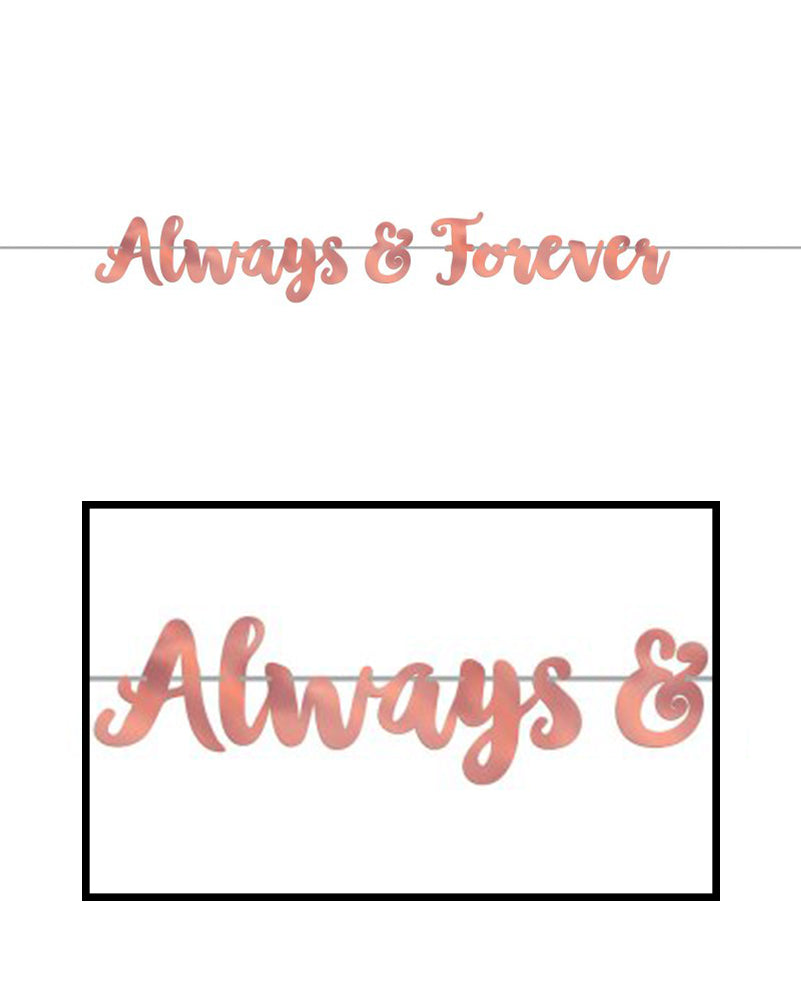 Navy Bride Always and Forever Foil Letter Banner