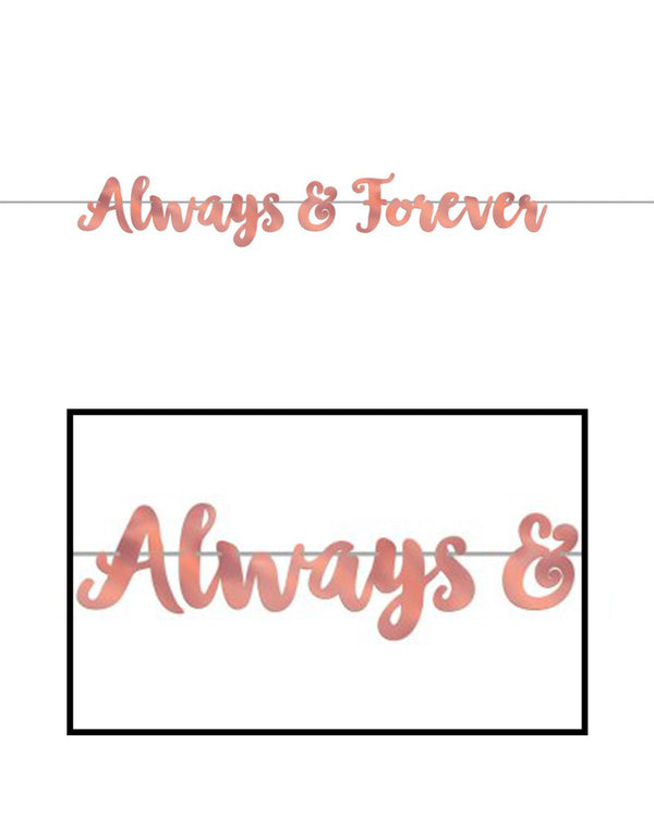 Navy Bride Always and Forever Foil Letter Banner