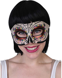 Spider Web Jewelled Eye Halloween Mask