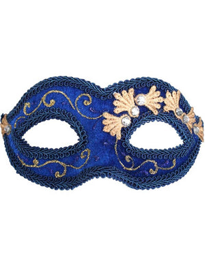 Coco Blue Velvet Masquerade Mask