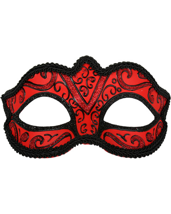 Capri Red Masquerade Mask