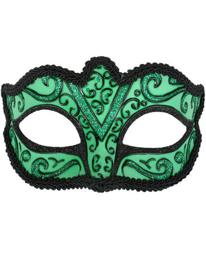Capri Green Masquerade Mask