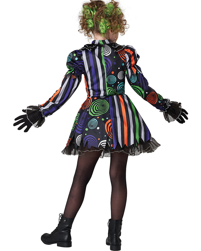 Neon Nightmare Clown Deluxe Girls Costume